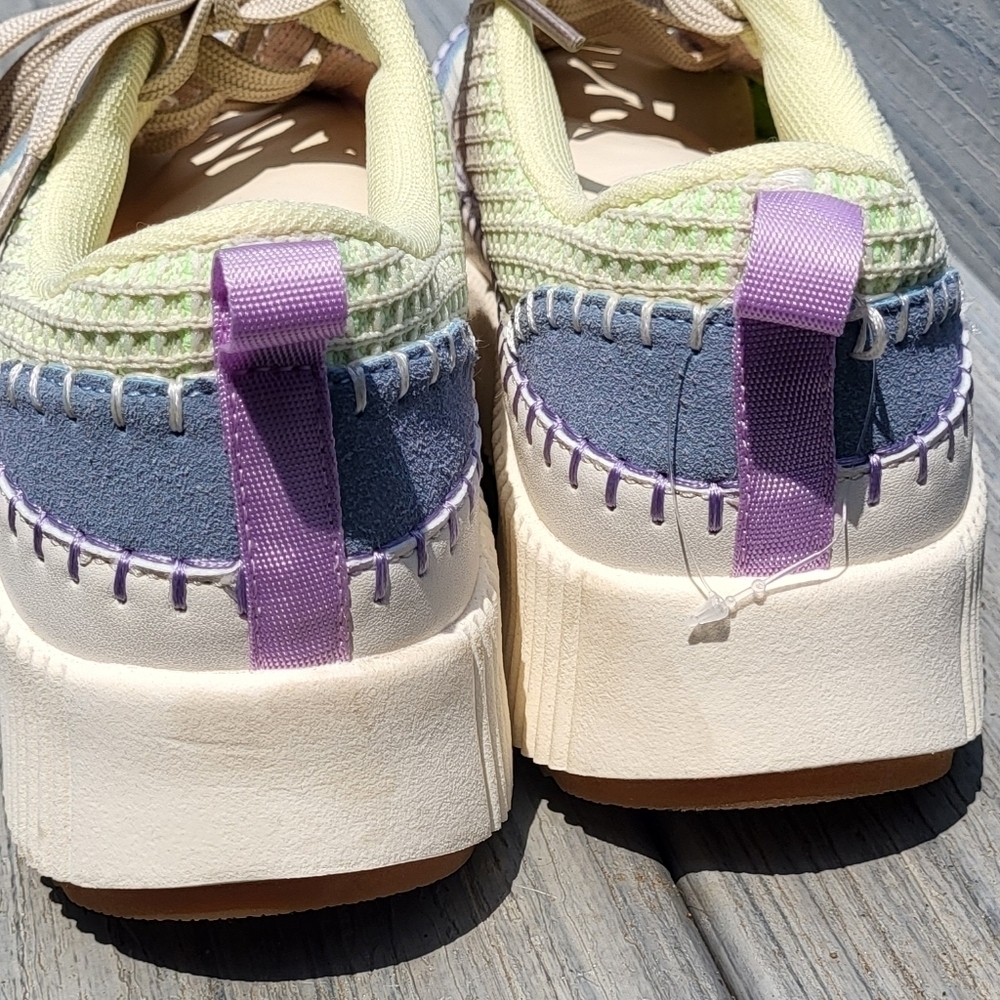 Brita Beige Mist Platform Patchwork Wedge Lace Sn… - image 9